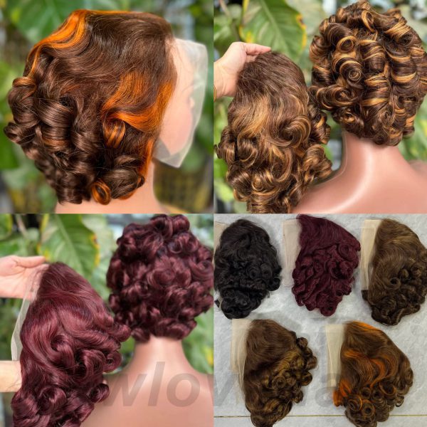 short frontal lace curly wig - 图片 23
