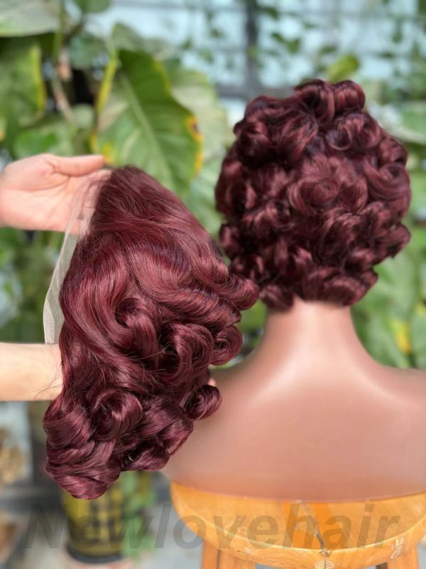 short frontal lace curly wig - 图片 7