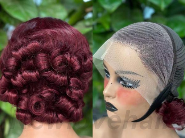 short frontal lace curly wig - 图片 20