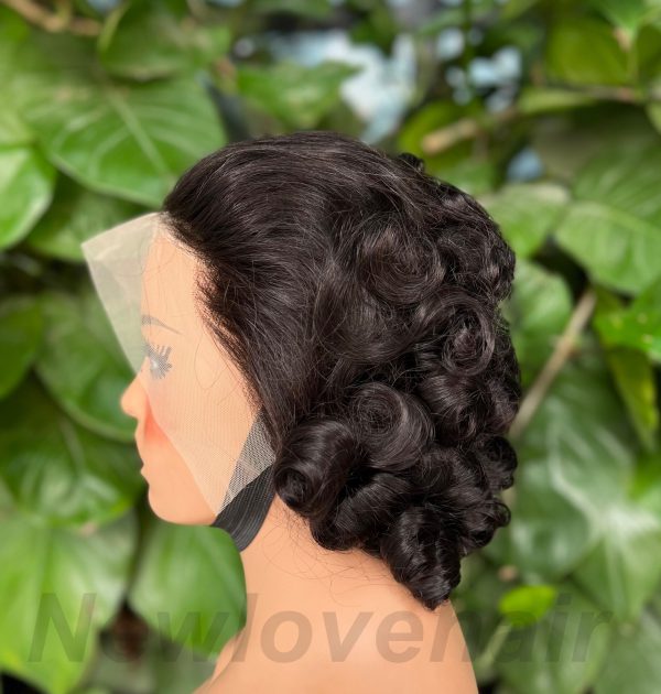 short frontal lace curly wig - 图片 2