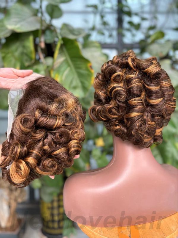 short frontal lace curly wig - 图片 10