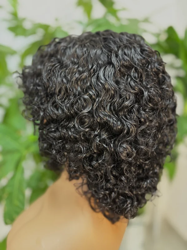 No Lace Machine-Made Wig 100% Virgin Hair #1B Natural Black - 图片 3
