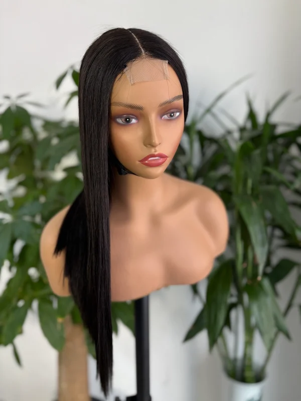 2x6 lace bone straight  20inch  natural black color bobo wig