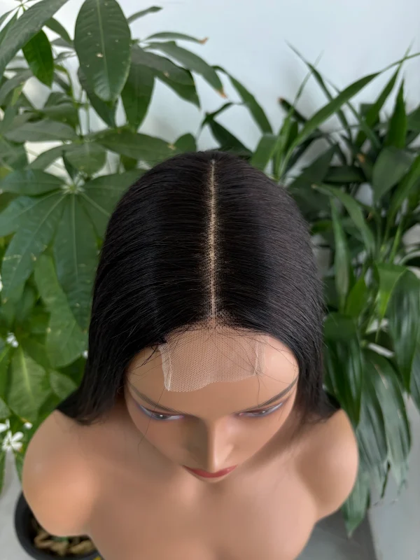 2x6 lace bone straight  20inch  natural black color bobo wig - 图片 3