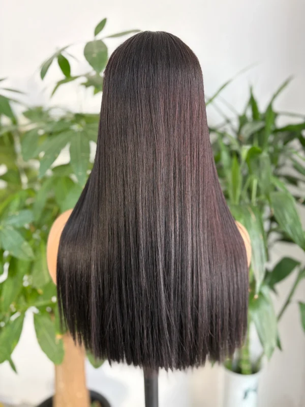 2x6 lace bone straight  20inch  natural black color bobo wig - 图片 2