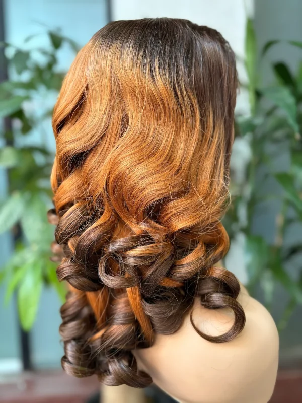 Bouncy Curly 5x5 Lace Closure Wig – 3-Tone Vibrance - 图片 2