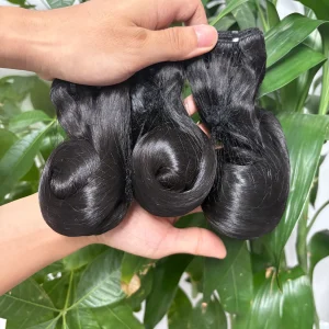 18-Inch Natural Black Double Drawn Egg Roll Curl Bundles