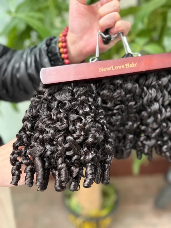 12-Inch Natural Black Burmese Spring Virgin Hair Bundles - 图片 3