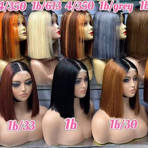 10-Inch Bone Straight Multi-Color Virgin Hair Wig with 2x6 Lace